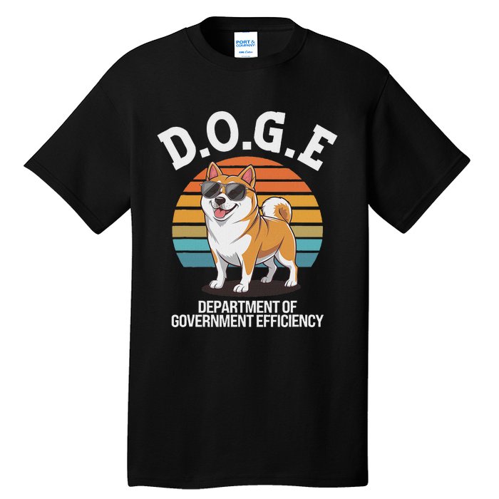 Doge Department Of Government Efficiency Cute Shiba Inu Dog Tall T-Shirt