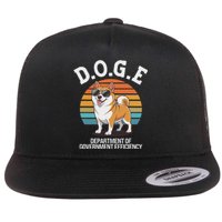 Doge Department Of Government Efficiency Cute Shiba Inu Dog Flat Bill Trucker Hat