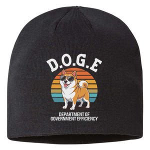 Doge Department Of Government Efficiency Cute Shiba Inu Dog Sustainable Beanie