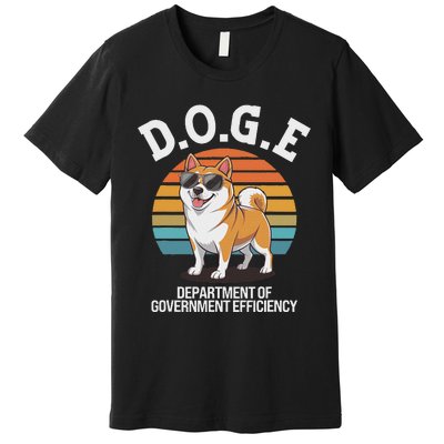 Doge Department Of Government Efficiency Cute Shiba Inu Dog Premium T-Shirt