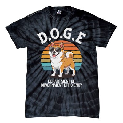 Doge Department Of Government Efficiency Cute Shiba Inu Dog Tie-Dye T-Shirt