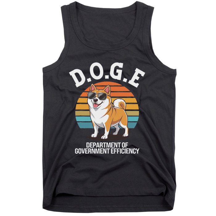 Doge Department Of Government Efficiency Cute Shiba Inu Dog Tank Top