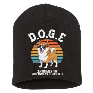 Doge Department Of Government Efficiency Cute Shiba Inu Dog Short Acrylic Beanie