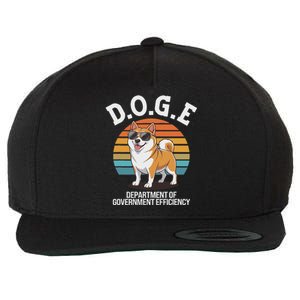 Doge Department Of Government Efficiency Cute Shiba Inu Dog Wool Snapback Cap