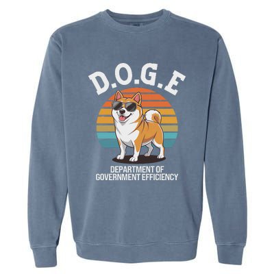 Doge Department Of Government Efficiency Cute Shiba Inu Dog Garment-Dyed Sweatshirt