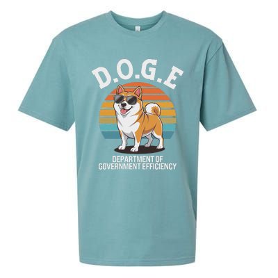 Doge Department Of Government Efficiency Cute Shiba Inu Dog Sueded Cloud Jersey T-Shirt