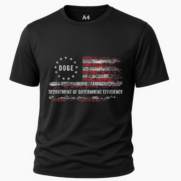 Doge Department Of Government Efficiency D.O.G.E. Us Flag Cooling Performance Crew T-Shirt