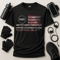 Doge Department Of Government Efficiency D.O.G.E. Us Flag Cooling Performance Crew T-Shirt
