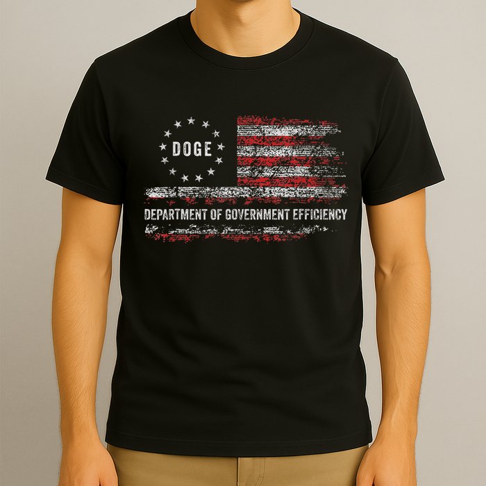 Doge Department Of Government Efficiency D.O.G.E. Us Flag T-Shirt