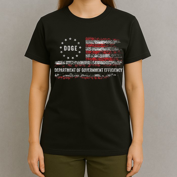 Doge Department Of Government Efficiency D.O.G.E. Us Flag T-Shirt