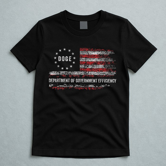 Doge Department Of Government Efficiency D.O.G.E. Us Flag T-Shirt