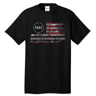 Doge Department Of Government Efficiency D.O.G.E. Us Flag Tall T-Shirt