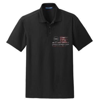 Doge Department Of Government Efficiency D.O.G.E. Us Flag Dry Zone Grid Polo