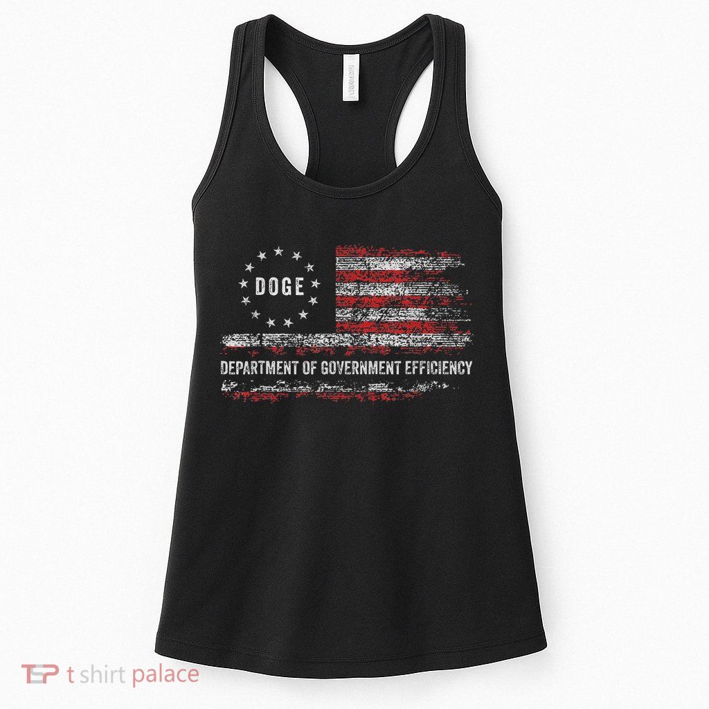 Doge Department Of Government Efficiency D.O.G.E. Us Flag Womens Tank Top