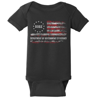 Doge Department Of Government Efficiency D.O.G.E. Us Flag Baby Bodysuit