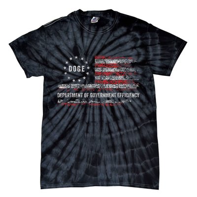 Doge Department Of Government Efficiency D.O.G.E. Us Flag Tie-Dye T-Shirt