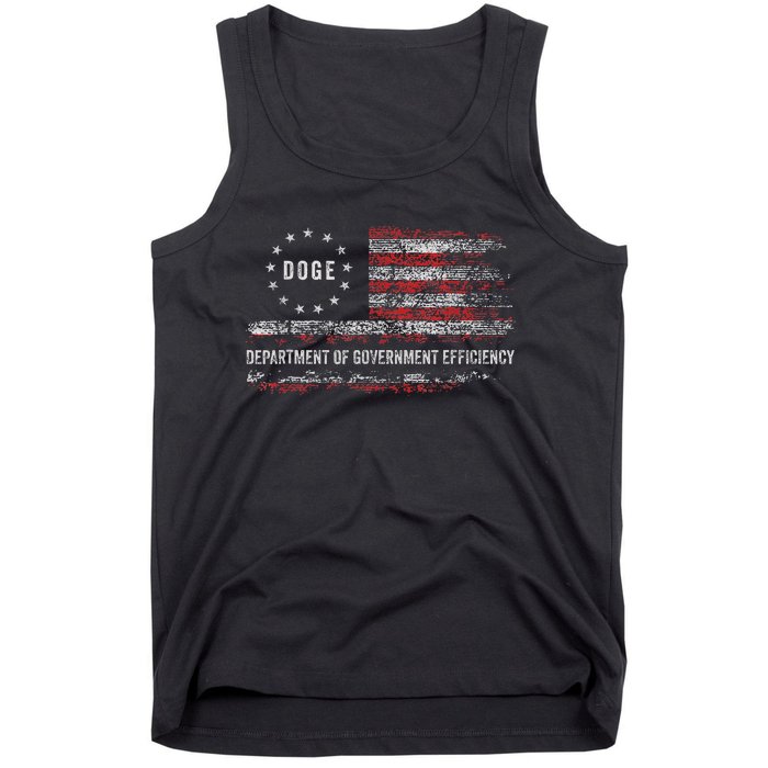 Doge Department Of Government Efficiency D.O.G.E. Us Flag Tank Top