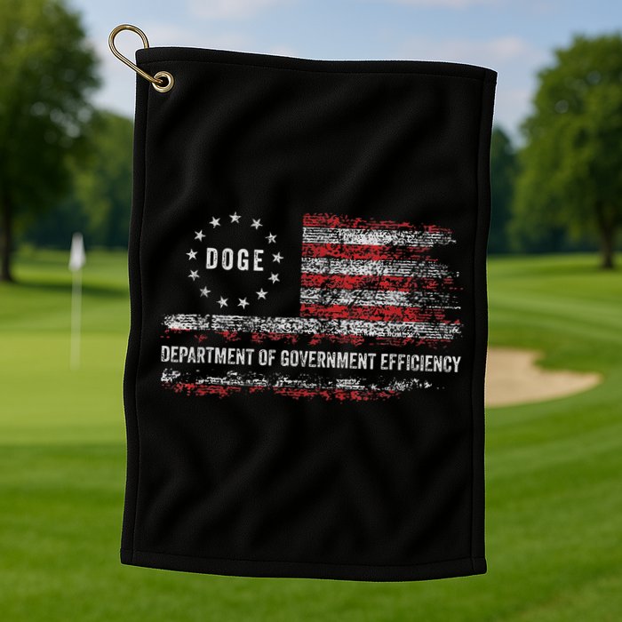 Doge Department Of Government Efficiency D.O.G.E. Us Flag Golf Towel