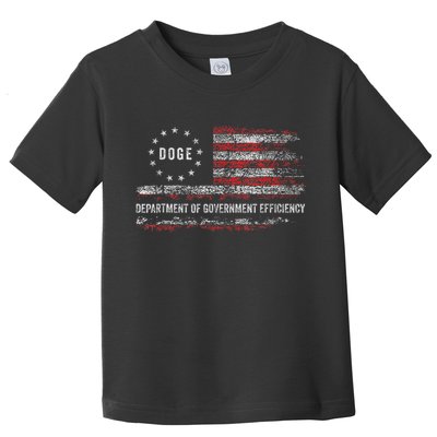 Doge Department Of Government Efficiency D.O.G.E. Us Flag Toddler T-Shirt