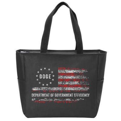 Doge Department Of Government Efficiency D.O.G.E. Us Flag Zip Tote Bag