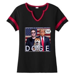 Doge Department Of Government Efficiency Ladies Halftime Notch Neck Tee