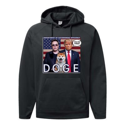 Doge Department Of Government Efficiency Performance Fleece Hoodie