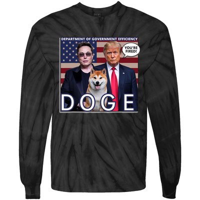 Doge Department Of Government Efficiency Tie-Dye Long Sleeve Shirt