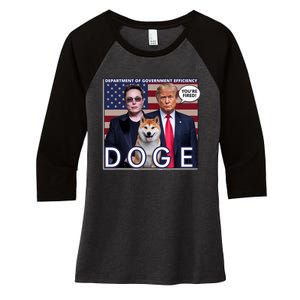 Doge Department Of Government Efficiency Women's Tri-Blend 3/4-Sleeve Raglan Shirt