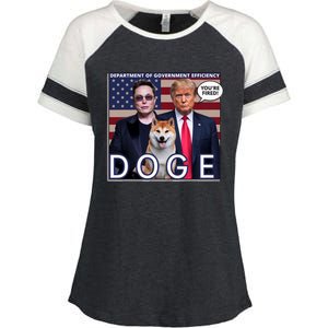 Doge Department Of Government Efficiency Enza Ladies Jersey Colorblock Tee