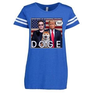 Doge Department Of Government Efficiency Enza Ladies Jersey Football T-Shirt