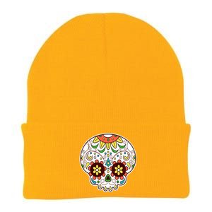 DOD Day Of The Dead Sugar Floral Skull Head Knit Cap Winter Beanie