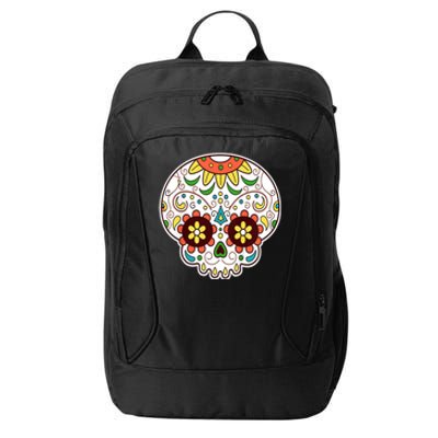 DOD Day Of The Dead Sugar Floral Skull Head City Backpack