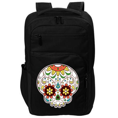 DOD Day Of The Dead Sugar Floral Skull Head Impact Tech Backpack