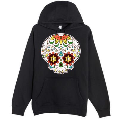 DOD Day Of The Dead Sugar Floral Skull Head Premium Pullover Hoodie