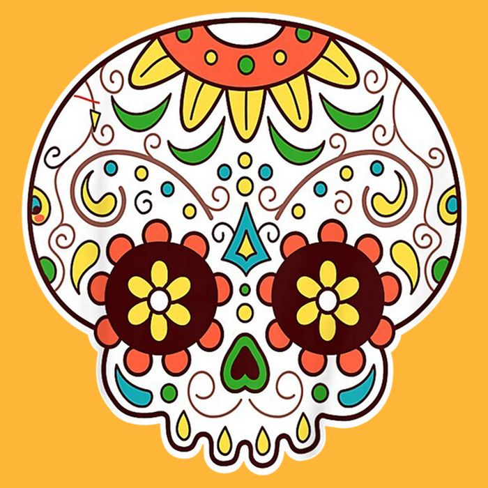 DOD Day Of The Dead Sugar Floral Skull Head Cooling Performance Crew T-Shirt