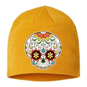 DOD Day Of The Dead Sugar Floral Skull Head Sustainable Beanie