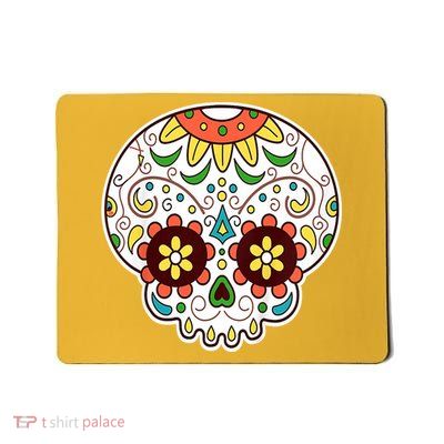 DOD Day Of The Dead Sugar Floral Skull Head Mousepad