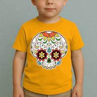DOD Day Of The Dead Sugar Floral Skull Head Toddler T-Shirt