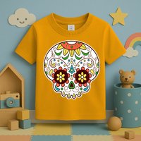DOD Day Of The Dead Sugar Floral Skull Head Toddler T-Shirt