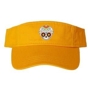 DOD Day Of The Dead Sugar Floral Skull Head Valucap Bio-Washed Visor