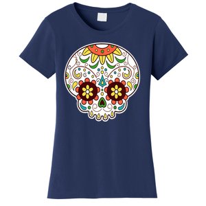 DOD Day Of The Dead Sugar Floral Skull Head Women's T-Shirt