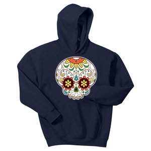 DOD Day Of The Dead Sugar Floral Skull Head Kids Hoodie