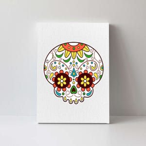 DOD Day Of The Dead Sugar Floral Skull Head Canvas