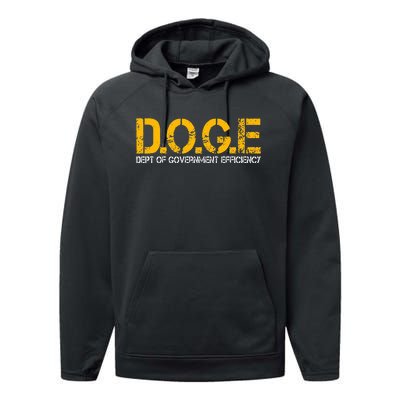 Doge Department Of Government Efficiency Performance Fleece Hoodie