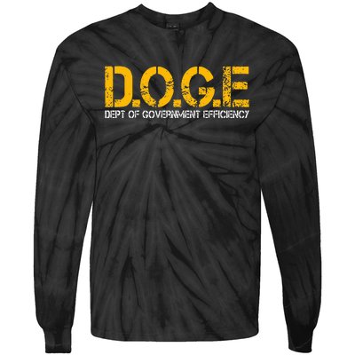 Doge Department Of Government Efficiency Tie-Dye Long Sleeve Shirt