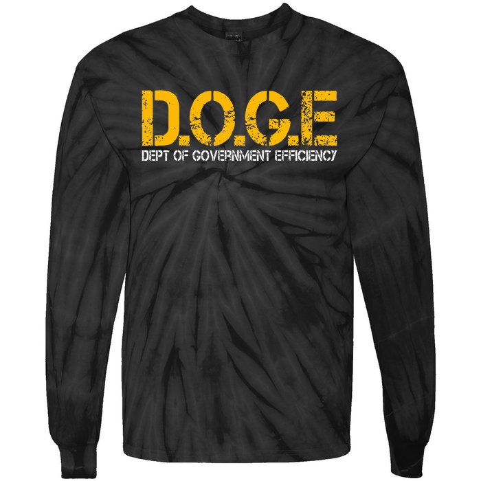 Doge Department Of Government Efficiency Tie-Dye Long Sleeve Shirt