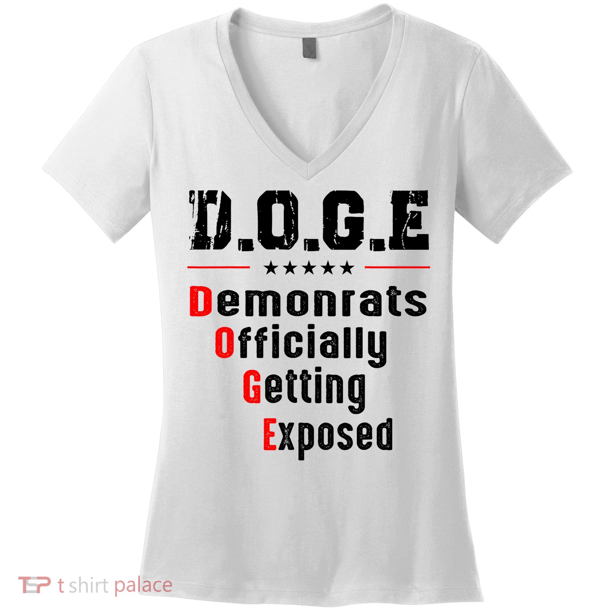 Doge Democrats Officially Getting Exposed Women's V-Neck T-Shirt