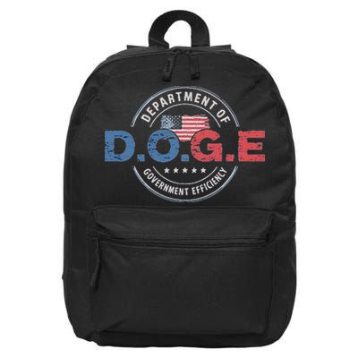 D.O.G.E. Department Of Government Efficiency Doge 16 in Basic Backpack