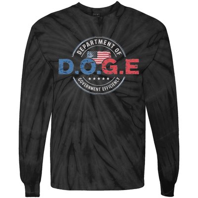 D.O.G.E. Department Of Government Efficiency Doge Tie-Dye Long Sleeve Shirt