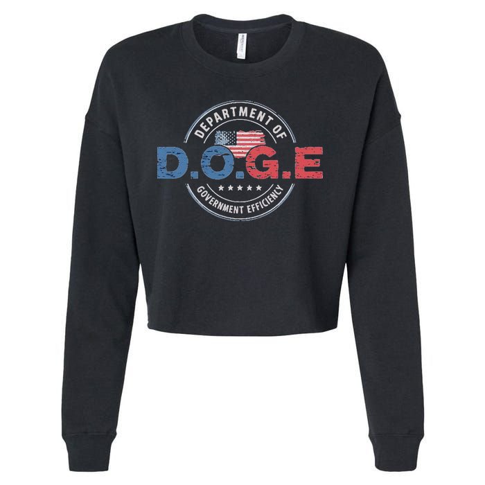 D.O.G.E. Department Of Government Efficiency Doge Cropped Pullover Crew